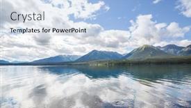  Presentation with serene - Slide deck with serene-scene-by-the-mountain background and a light blue colored foreground