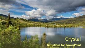  Presentation with serene - Slide deck consisting of serene-scene-by-the-mountain background and a tawny brown colored foreground