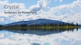  Presentation with serene - Theme having serene-scene-by-the-mountain background and a light blue colored foreground