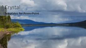  Presentation with serene - Presentation theme having serene-scene-by-the-mountain background and a light blue colored foreground