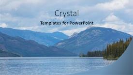  Presentation with serene - Slides featuring serene-scene-by-the-mountain background and a light blue colored foreground