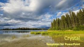  Presentation with serene - Theme featuring serene-scene-by-the-mountain background and a tawny brown colored foreground