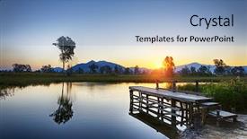  Presentation with serene - Amazing slide deck having fishing jetty hong kong nam backdrop and a light blue colored foreground