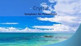  Presentation with serene - Theme consisting of serene waters windy holiday background and a light blue colored foreground