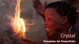  Presentation with fire women - Amazing slide deck having serengeti-tanzania-june-6-unidentified backdrop and a wine colored foreground