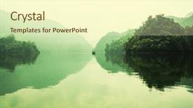  Presentation with serenity - Slides with serenity babe lake in vietnam background and a cream colored foreground