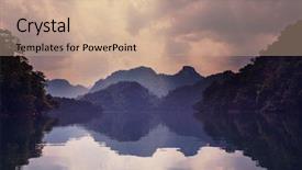  Presentation with vietnam culture popular tourist destination - Presentation enhanced with serenity babe lake in vietnam background and a coral colored foreground