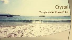  Presentation with serenity - Amazing presentation theme having serenity beach backdrop and a soft green colored foreground