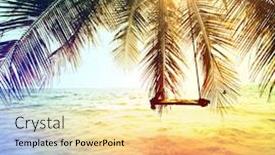  Presentation with serenity - Beautiful presentation theme featuring serenity-beach backdrop and a blonde colored foreground