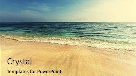  Presentation with serenity - Audience pleasing PPT theme consisting of serenity-beach backdrop and a yellow colored foreground