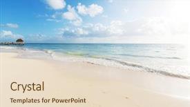  Presentation with serenity - Presentation theme featuring serenity beach background and a lemonade colored foreground