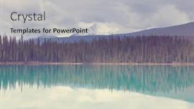  Presentation with serenity - PPT theme consisting of serenity emerald lake in the yoho national park canada instagram filter background and a light gray colored foreground