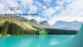 Presentation with serenity - PPT theme consisting of serenity emerald lake in the yoho national park canada instagram filter background and a light blue colored foreground