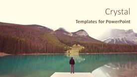  Presentation with serenity - Presentation theme consisting of serenity emerald lake in the yoho national park canada instagram filter background and a cream colored foreground