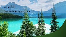  Presentation with serenity - Beautiful presentation design featuring serenity emerald lake in the yoho national park canada instagram filter backdrop and a light blue colored foreground