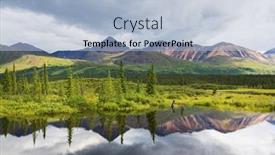  Presentation with tundra - Amazing slides having serenity-lake-in-alaskan-tundra backdrop and a light blue colored foreground