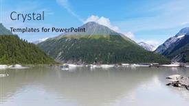  Presentation with tundra - Slide set enhanced with serenity-lake-in-alaskan-tundra background and a light blue colored foreground