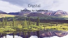  Presentation with tundra - Colorful presentation theme enhanced with serenity-lake-in-alaskan-tundra backdrop and a light blue colored foreground