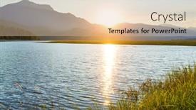  Presentation with serenity - Theme featuring serenity-lake-in-alaskan-tundra background and a lemonade colored foreground