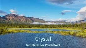  Presentation with tundra - Theme enhanced with serenity-lake-in-alaskan-tundra background and a ocean colored foreground