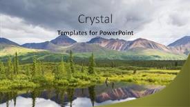  Presentation with tundra - Presentation design enhanced with serenity-lake-in-alaskan-tundra background and a light blue colored foreground