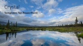  Presentation with serenity - Theme with serenity-lake-in-alaskan-tundra background and a teal colored foreground