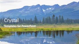  Presentation with tundra - Presentation theme with serenity-lake-in-alaskan-tundra background and a teal colored foreground