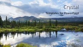  Presentation with tundra - PPT layouts consisting of serenity-lake-in-alaskan-tundra background and a light blue colored foreground