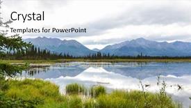  Presentation with serenity - Presentation theme consisting of serenity lake in alaskan tundra background and a white colored foreground
