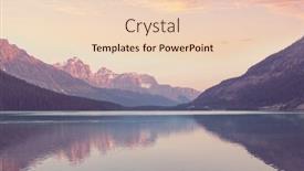  Presentation with beautiful landscapes - Beautiful PPT theme featuring serenity-lake-in-the-mountains backdrop and a lemonade colored foreground