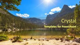  Presentation with serenity - Slide set consisting of serenity-lake-in-the-mountains background and a tawny brown colored foreground