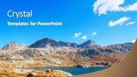  Presentation with serenity - Colorful slide set enhanced with serenity-lake-in-the-mountains backdrop and a gray colored foreground