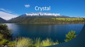  Presentation with beautiful landscapes - PPT theme having serenity-lake-in-the-mountains background and a teal colored foreground