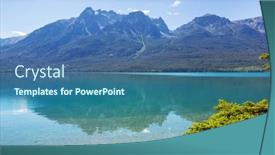  Presentation with beautiful landscapes - Presentation theme having serenity-lake-in-the-mountains background and a  colored foreground