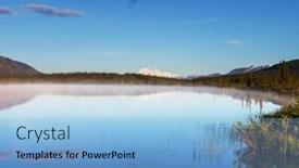  Presentation with tundra - PPT layouts having serenity lake in tundra on alaska background and a light blue colored foreground
