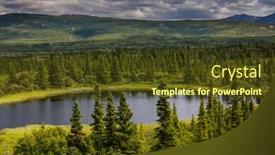  Presentation with tundra - Presentation design consisting of serenity lake in tundra on alaska background and a tawny brown colored foreground
