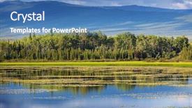  Presentation with serenity - PPT theme consisting of serenity lake in tundra background and a teal colored foreground