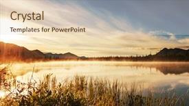  Presentation with serenity - Amazing PPT theme having serenity lake in tundra backdrop and a lemonade colored foreground