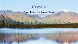  Presentation with tundra - Presentation design featuring serenity lake in tundra on alaska background and a sky blue colored foreground
