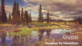  Presentation with serenity - Presentation design featuring serenity lake in tundra on alaska background and a violet colored foreground