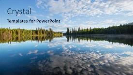  Presentation with tundra - Slide set with serenity-lake-in-tundra background and a light blue colored foreground