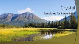  Presentation with tundra - Slide deck having serenity-lake-in-tundra background and a light blue colored foreground