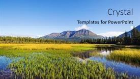 Presentation with tundra - PPT theme enhanced with serenity-lake-in-tundra background and a light blue colored foreground