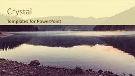  Presentation with misty - Amazing slide set having serenity misty lake backdrop and a cream colored foreground