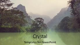  Presentation with vietnam culture pagoda - Audience pleasing slides consisting of serenity river in vietnam backdrop and a mint green colored foreground