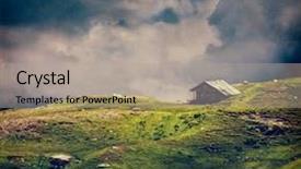  Presentation with old house - Beautiful theme featuring sunset over the beach croatia dalmatia makarska riviera backdrop and a gray colored foreground