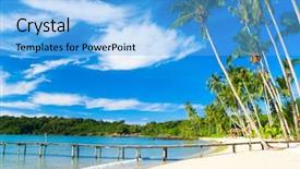  Presentation with serenity - PPT theme consisting of serenity shore beautiful beach background and a light blue colored foreground