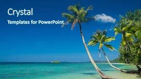  Presentation with serenity - Beautiful slides featuring serenity shore beautiful beach backdrop and a ocean colored foreground