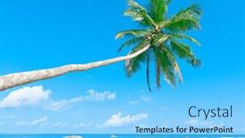  Presentation with serenity - Audience pleasing slide deck consisting of serenity shore green getaway backdrop and a light blue colored foreground