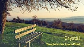  Presentation with serenity - Amazing theme having serenity spring garden at sunrise backdrop and a tawny brown colored foreground